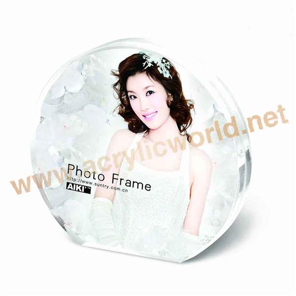 round shape acrylic photo frame